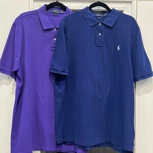 Ralph Lauren Classic Fit Solid Cotton Polo shirt Sz-XL bundle of 2
